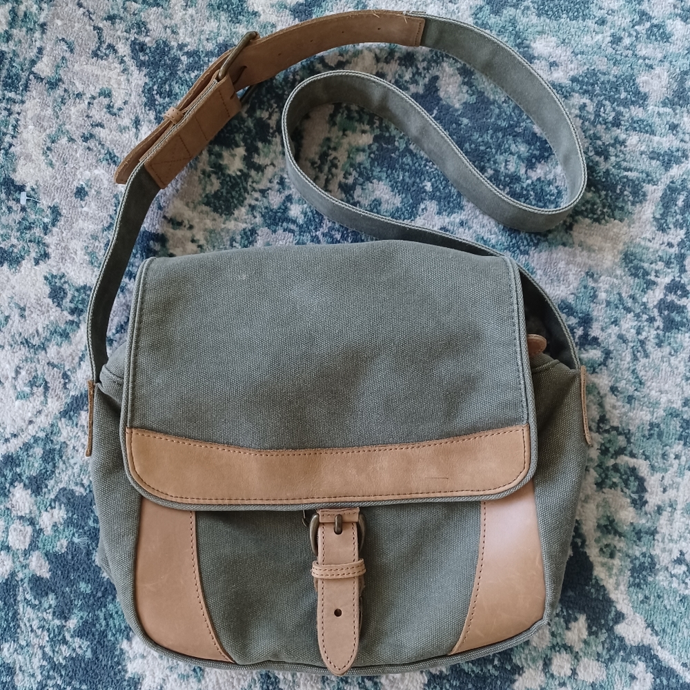 Vintage L.L.Bean Canvas Leather Crossbody Bag